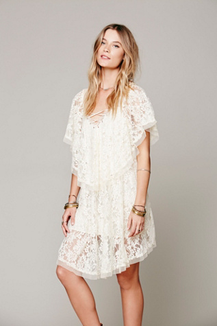 Free People Womens Hill Country Lace Up Dress